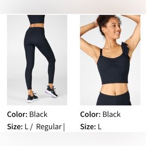 Fabletics Black- gym top with matching pants